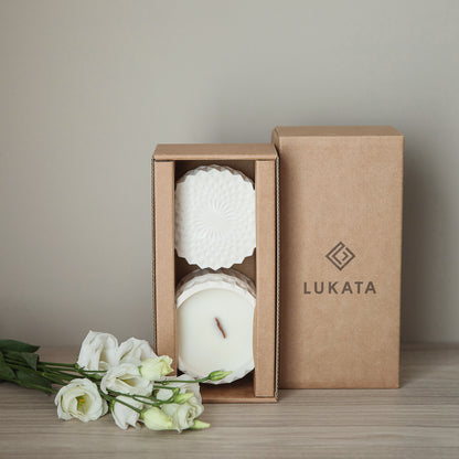 Unique Scented Candle Handcrafted with Coconut Wax, Wooden Wick