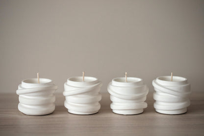 Scented Candles in Curved Jar - Coconut Wax Candles Set of 4