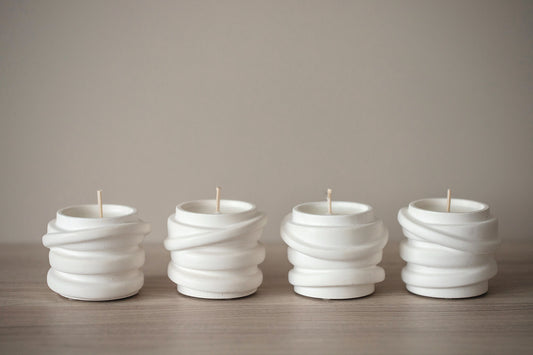 Scented Candles in Curved Jar - Coconut Wax Candles Set of 4