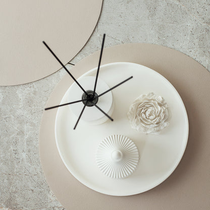 Luxury Home Fragrance Gift Set - Candle, Large Round Tray and Gypsum Peony Blossom