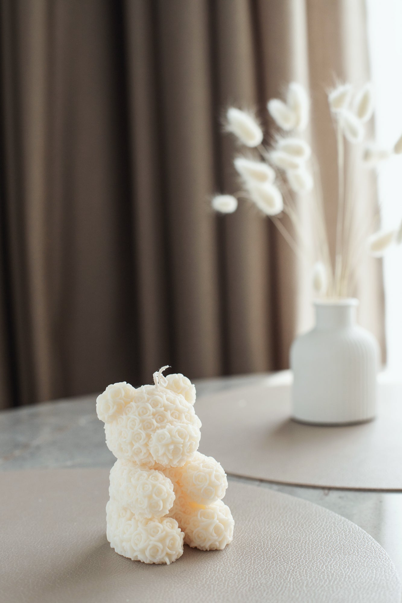 Teddy Bear Scented Candle - Rose Bear Pillar Candle, Cute Gift Idea, Decorative Candle