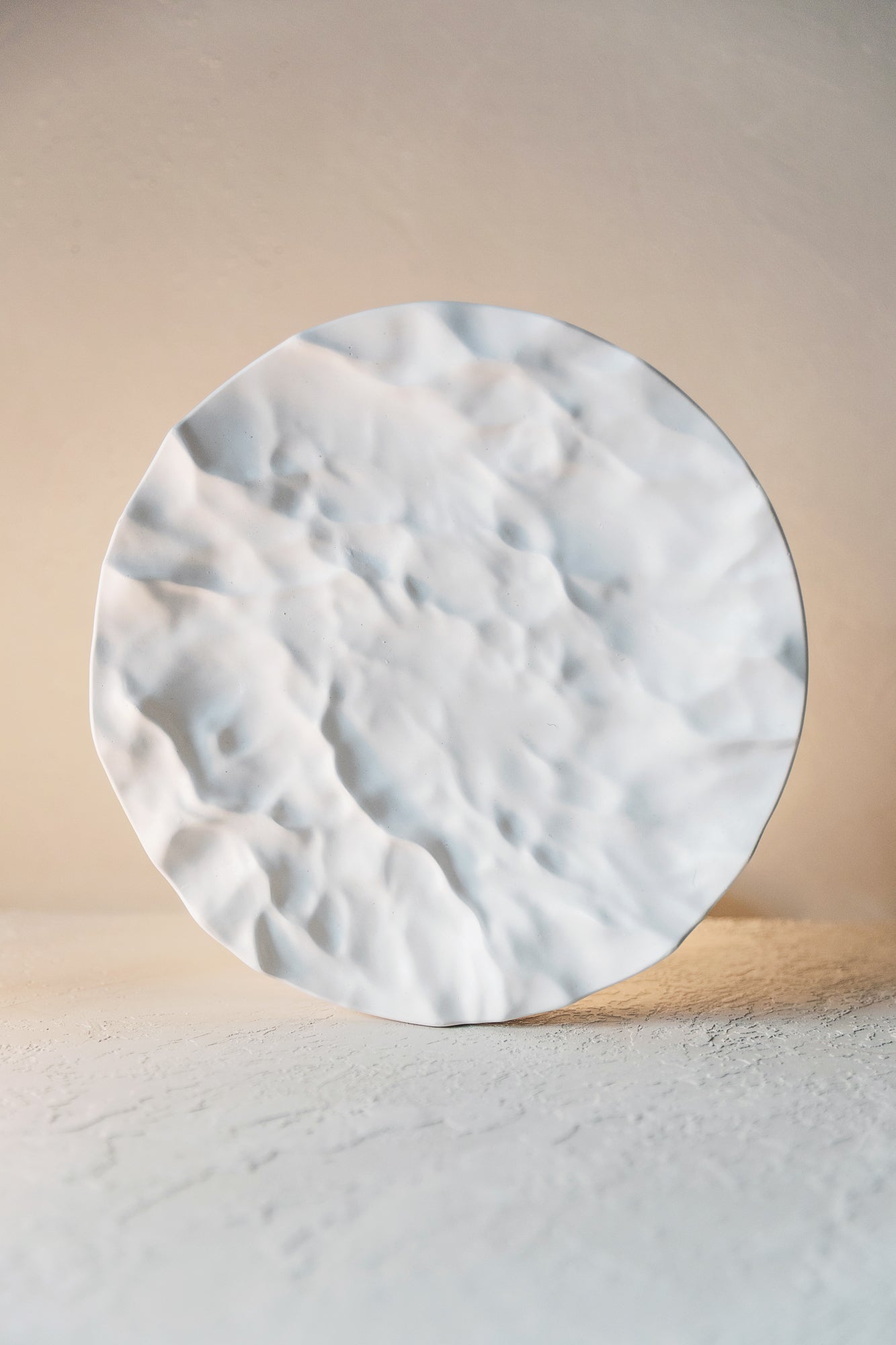 White Gypsum Jewelry Tray with Mountain Relief