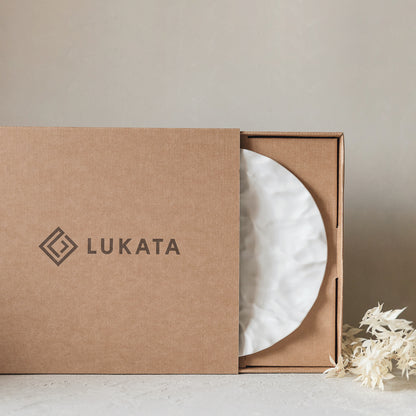 White Gypsum Jewelry Tray with Mountain Relief