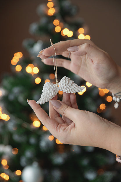 Angel Wings Ornament Set of 8 – Elegant Christmas Tree Decoration & Thoughtful Gift Idea