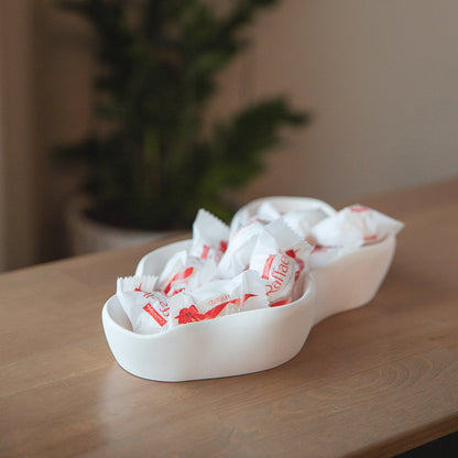 Wavy Tray, White Gypsum Bowl, Entryway Key Dish, Trinket Tray, Candy Plate, Handmade Gift