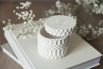 White Gypsum Jar for Bathroom Organising, Jewelry Storage, Home Decor Detail, Housewarming Gift Idea