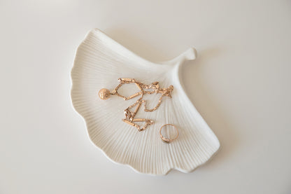 Handmade Gypsum Leaf Shape Tray  - Ideal Jewelry Tray, and Eco-Friendly Home Decor Gift